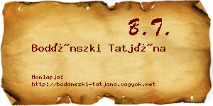 Bodánszki Tatjána névjegykártya